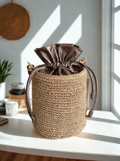 Bolso Luna Bronce - Bucket Artesanal.